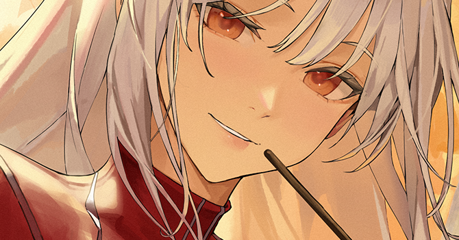 막대과자를 입에 물고 단풍길을 산책하면